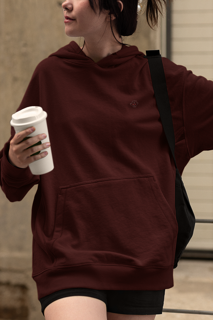 Maroon Oversized Hooded Sweatshirt