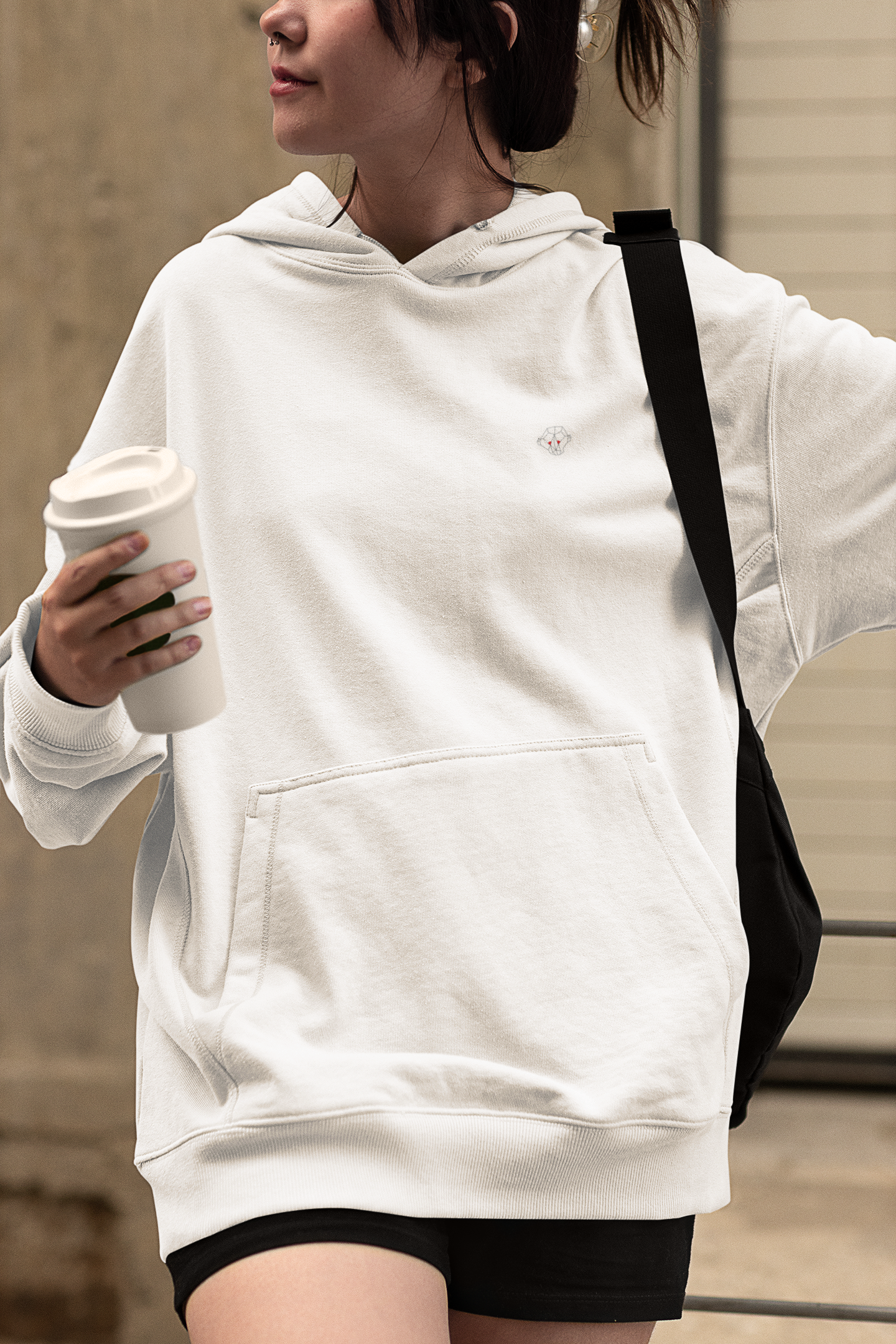 White Oversized Hooded Sweatshirt