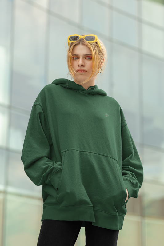 Bottle Green Oversized Hooded Sweatshirt