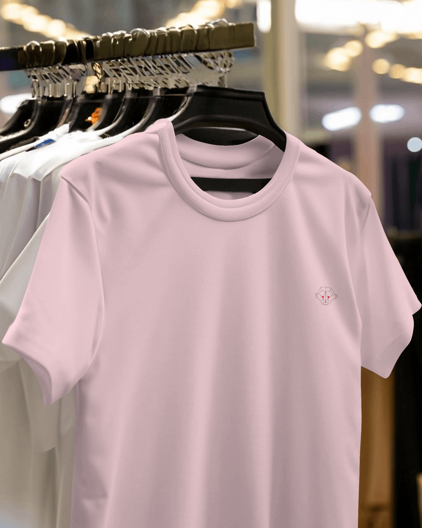 Blush Dreams: Men's Light Baby Pink Plain T-Shirt