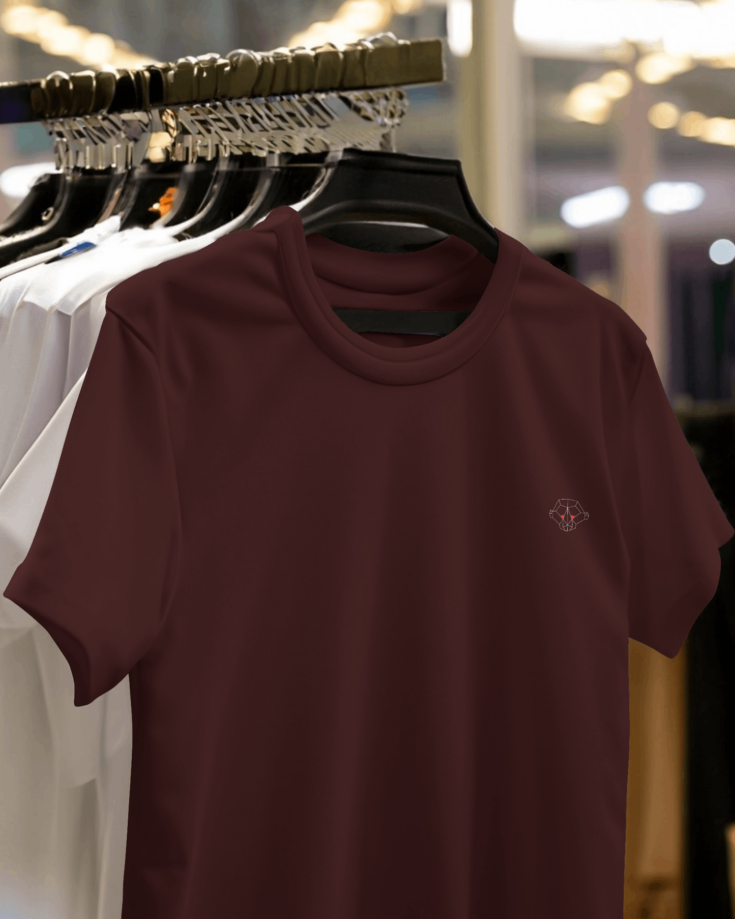 Burgundy Elegance: Men's Maroon Plain T-Shirt