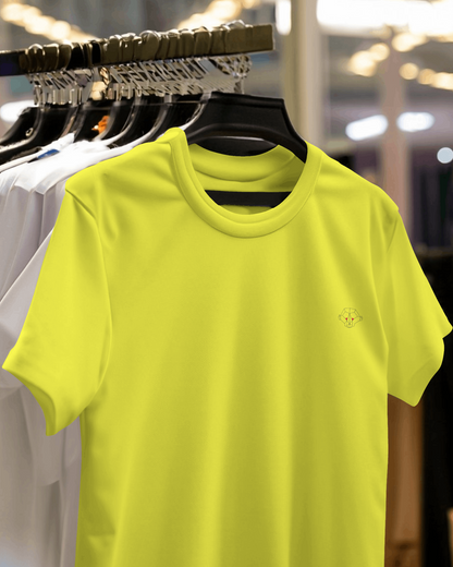 Radiant Aura: Men's New Yellow Plain T-Shirt