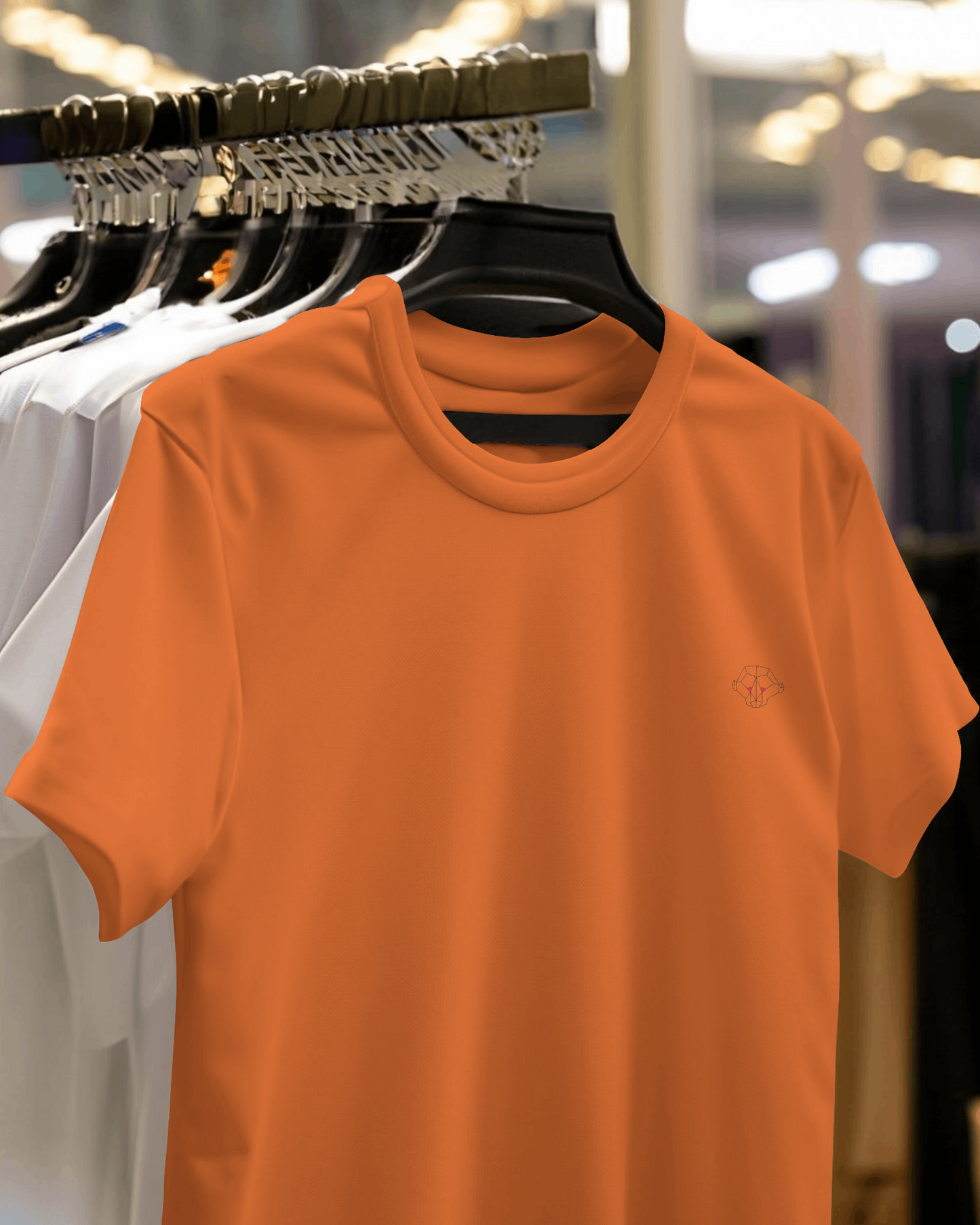 Sunny Splash: Men's Orange Plain T-Shirt