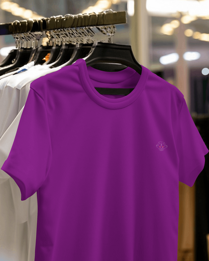 Regal Hues: Men's Purple Plain T-Shirt