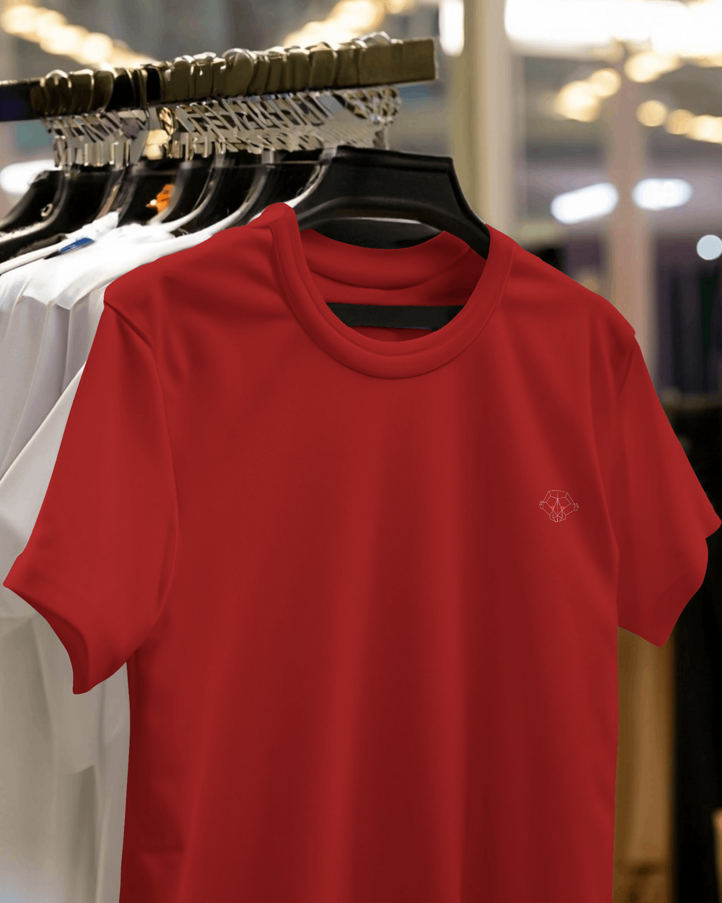 Fiery Passion: Men's Red Plain T-Shirt