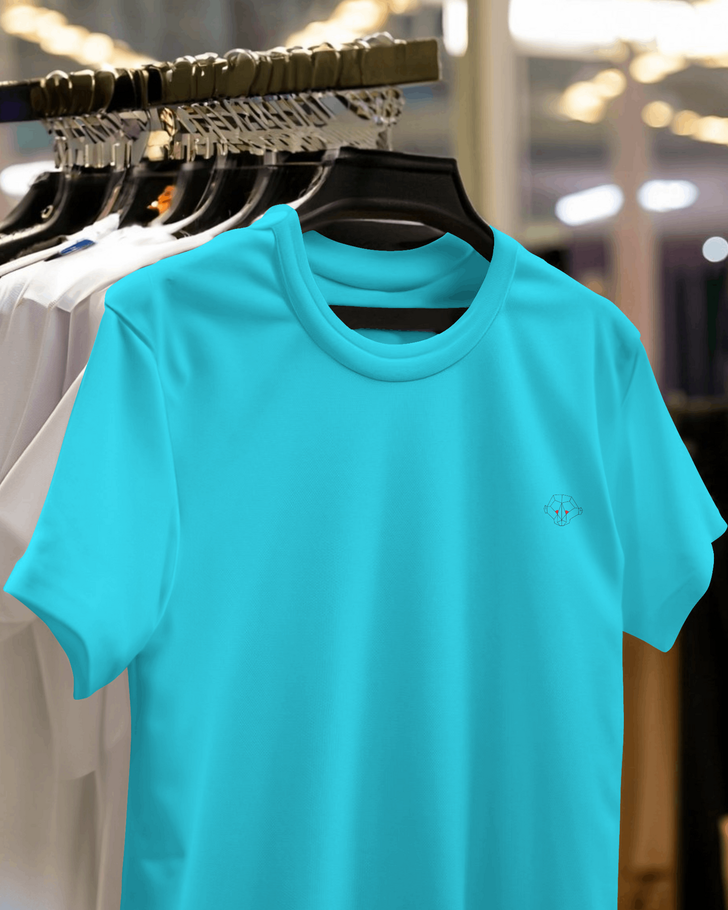 Sky's Palette: Men's Sky Blue Plain T-Shirt